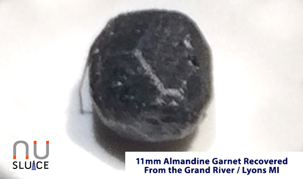 11 mm Almandine Garnet Recovered from Grand River Using Nusluice